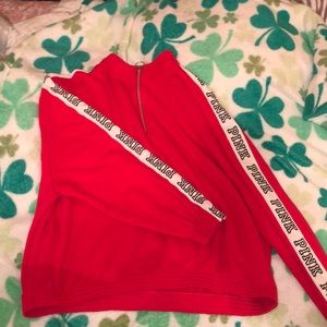 PINK oversized half zip